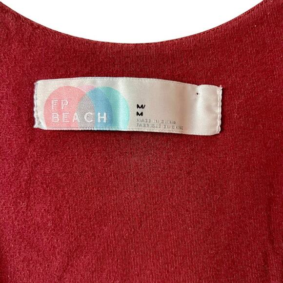 Free People | FP Beach Kyle One Piece Jumpsuit Romper Burgundy Size M - Picture 4 of 7